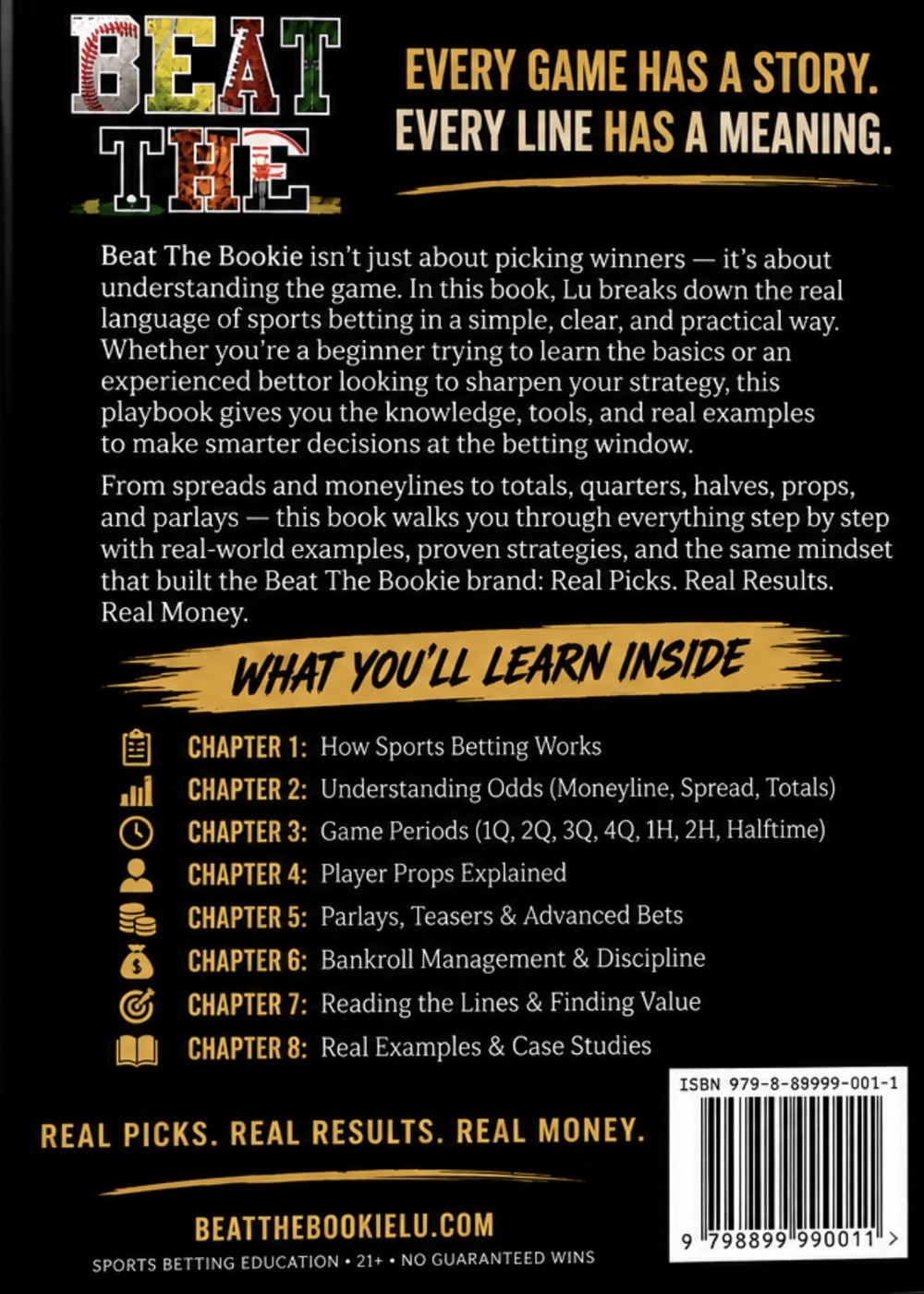 Original Sports Bet Playbook back cover